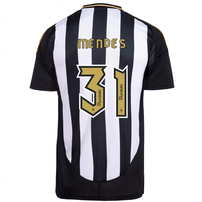 Danxen Kinderen Matheus Mendes #31 Wit Zwart Thuisshirt Thuistenue 2025/26 T-Shirt