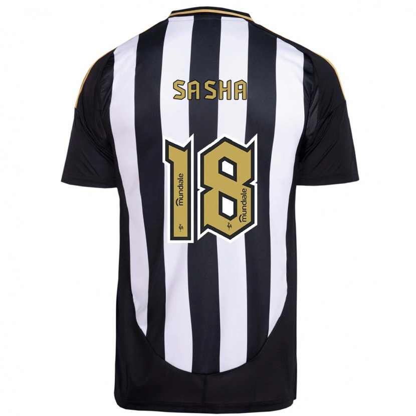 Danxen Kinderen Eduardo Sasha #18 Wit Zwart Thuisshirt Thuistenue 2025/26 T-Shirt