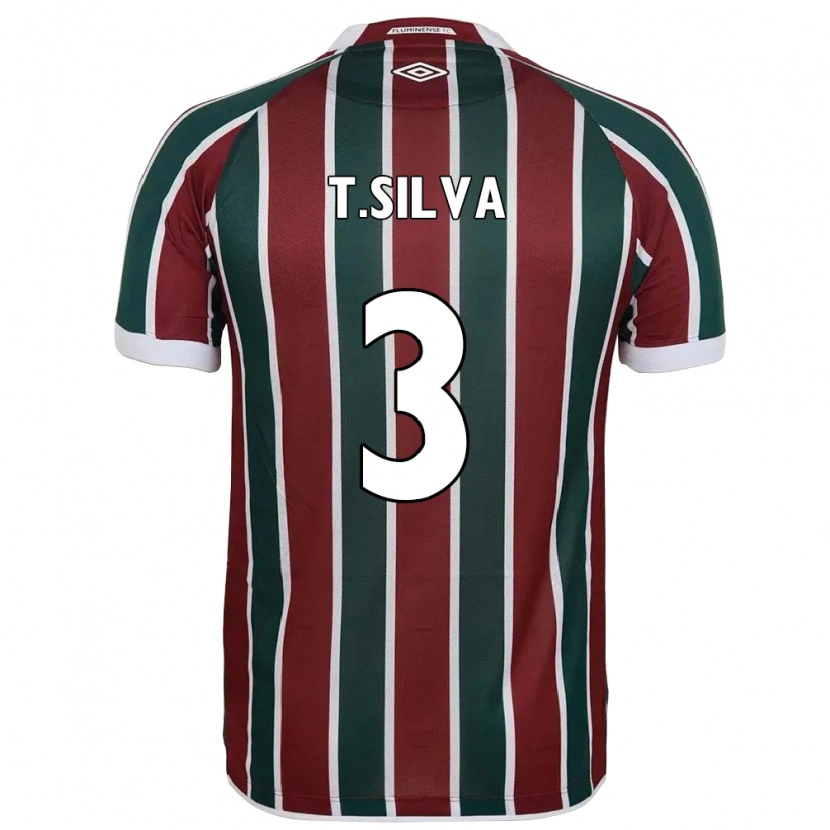 Danxen Kinderen Thiago Silva #3 Groen Maroon Wit Thuisshirt Thuistenue 2025/26 T-Shirt