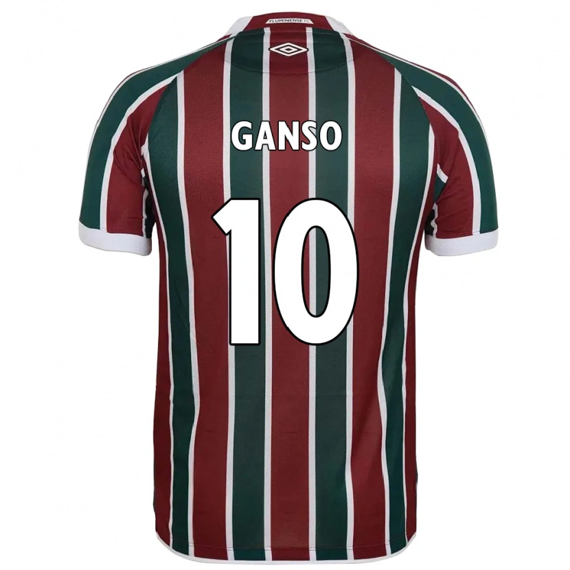 Danxen Kinderen Ganso #10 Groen Maroon Wit Thuisshirt Thuistenue 2025/26 T-Shirt