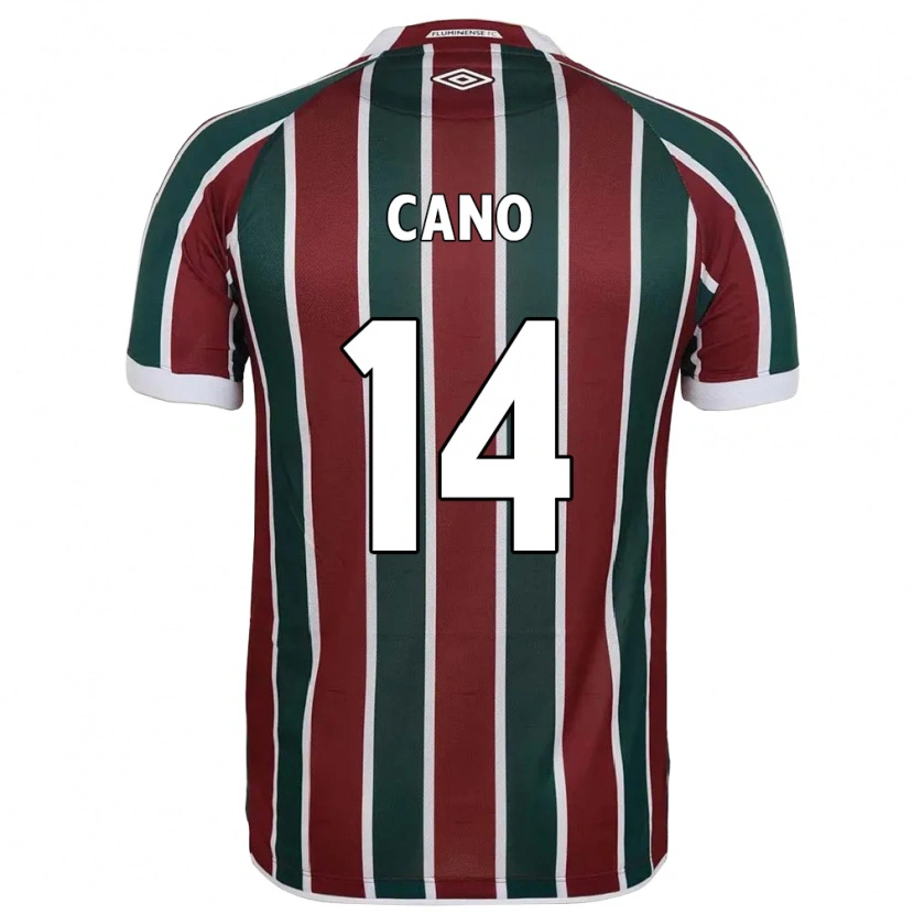 Danxen Kinderen Germán Cano #14 Groen Maroon Wit Thuisshirt Thuistenue 2025/26 T-Shirt