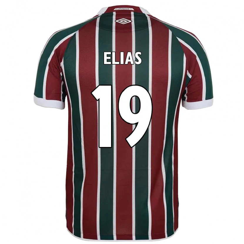 Danxen Kinderen Kauã Elias #19 Groen Maroon Wit Thuisshirt Thuistenue 2025/26 T-Shirt