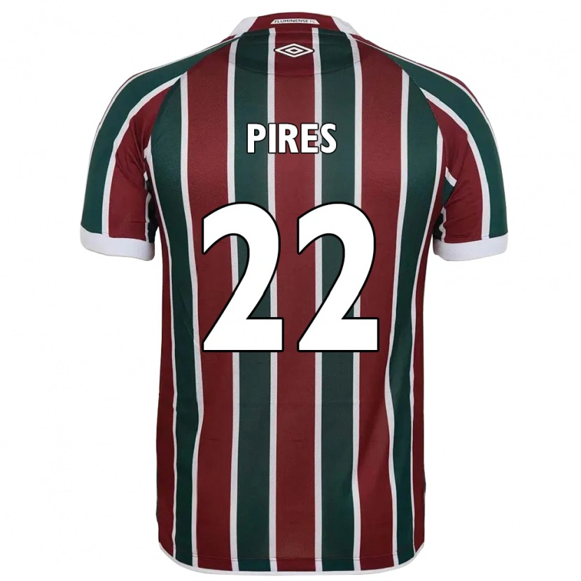 Danxen Kinderen Gabriel Pires #22 Groen Maroon Wit Thuisshirt Thuistenue 2025/26 T-Shirt