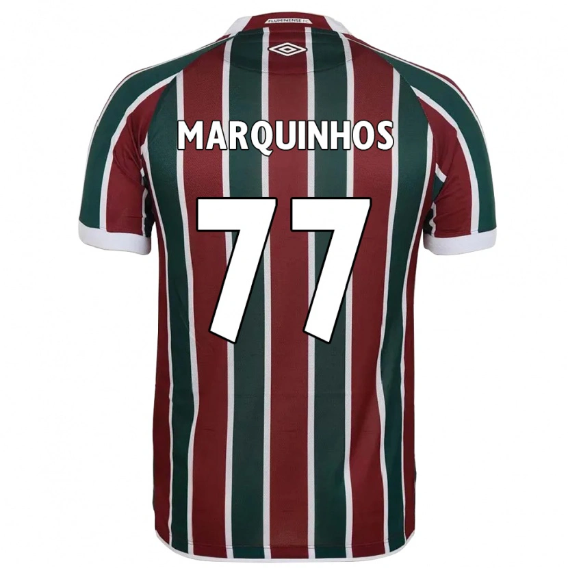 Danxen Kinderen Marquinhos #77 Groen Maroon Wit Thuisshirt Thuistenue 2025/26 T-Shirt