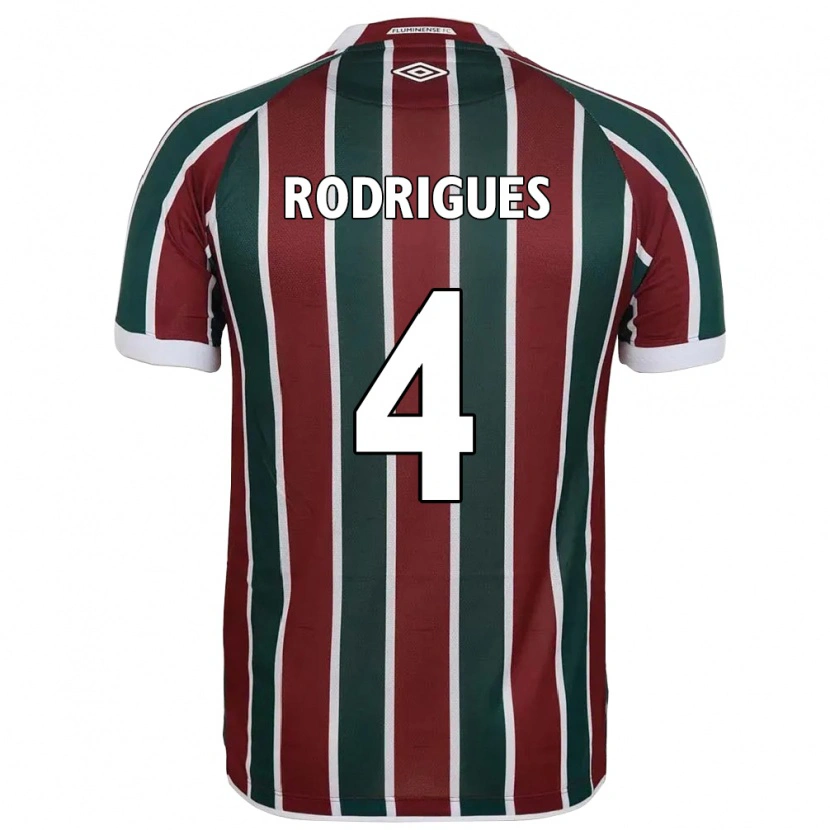 Danxen Kinderen Nath Rodrigues #4 Groen Maroon Wit Thuisshirt Thuistenue 2025/26 T-Shirt