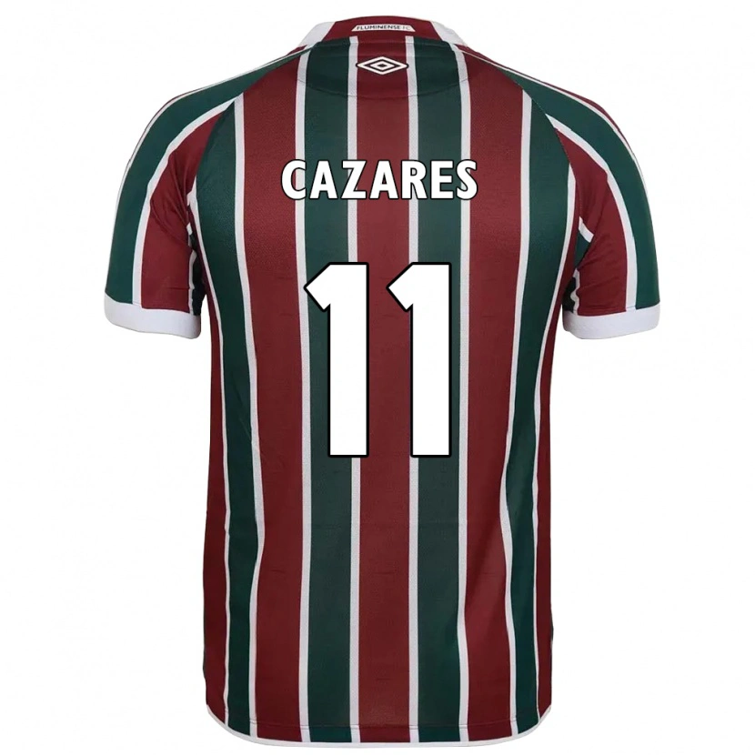 Danxen Kinderen Juan Cazares #11 Groen Maroon Wit Thuisshirt Thuistenue 2025/26 T-Shirt