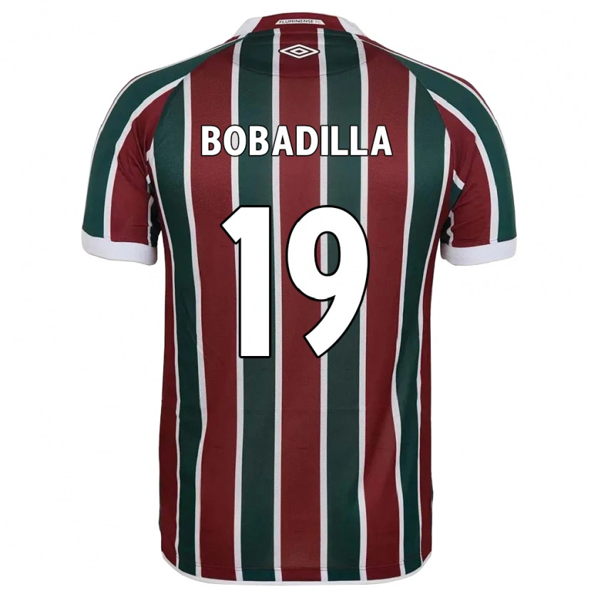 Danxen Kinderen Raul Bobadilla #19 Groen Maroon Wit Thuisshirt Thuistenue 2025/26 T-Shirt