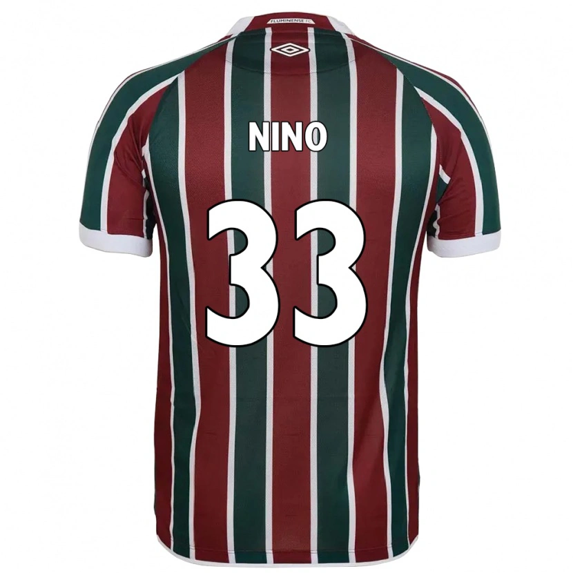 Danxen Kinderen Nino #33 Groen Maroon Wit Thuisshirt Thuistenue 2025/26 T-Shirt