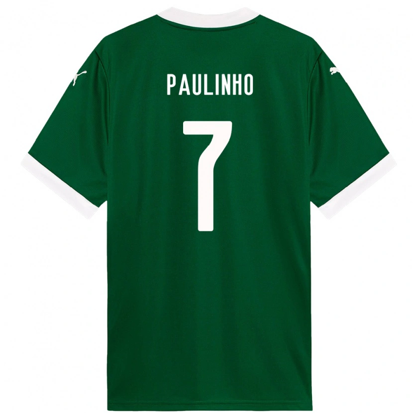 Danxen Kinderen Paulinho #7 Groen Wit Thuisshirt Thuistenue 2025/26 T-Shirt