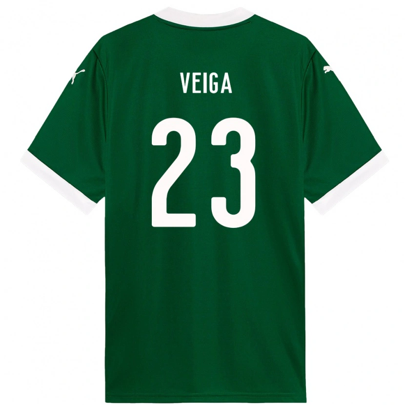 Danxen Kinderen Raphael Veiga #23 Groen Wit Thuisshirt Thuistenue 2025/26 T-Shirt