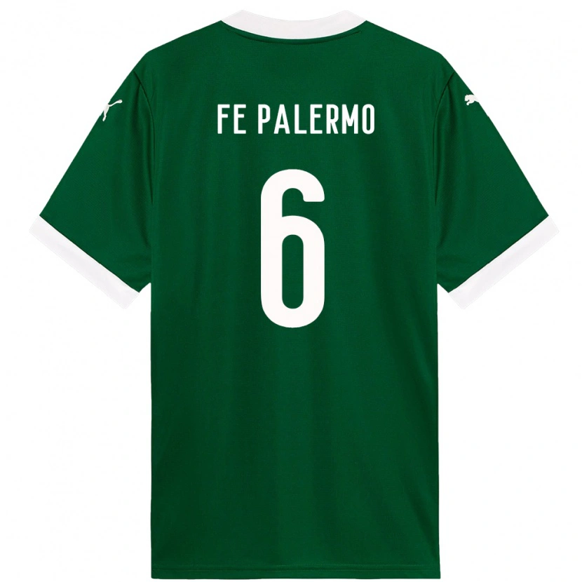 Danxen Kinderen Fe Palermo #6 Groen Wit Thuisshirt Thuistenue 2025/26 T-Shirt