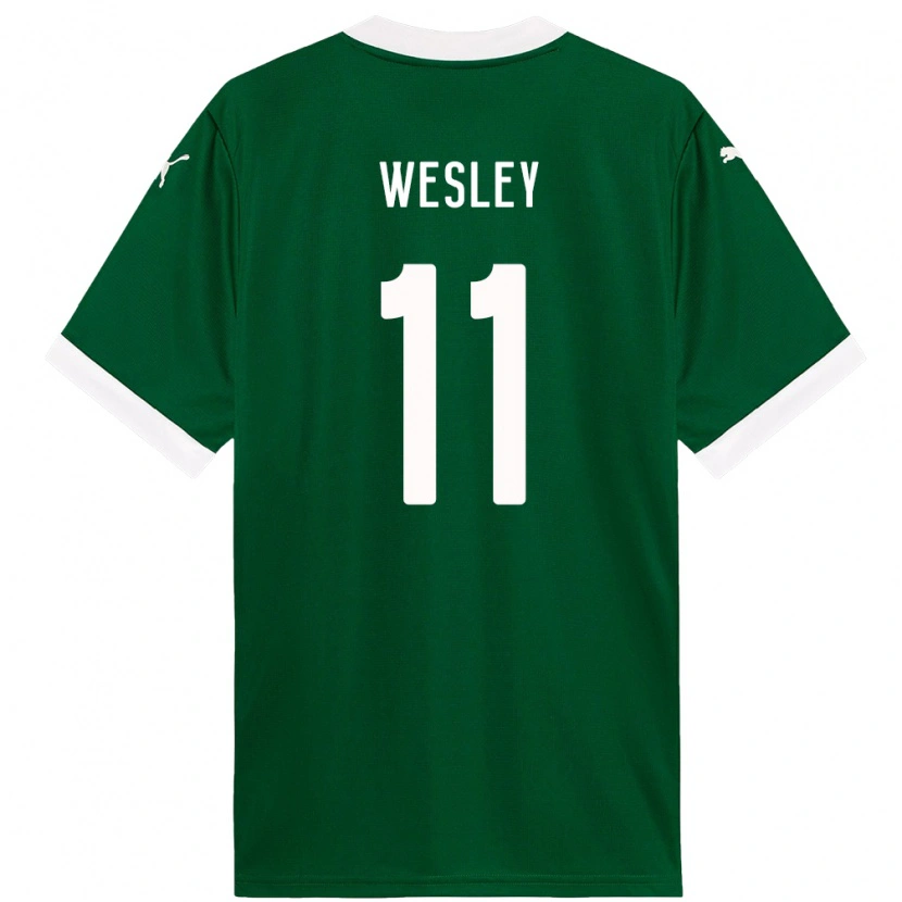 Danxen Kinderen Wesley #11 Groen Wit Thuisshirt Thuistenue 2025/26 T-Shirt