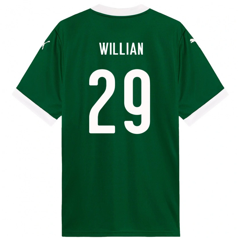 Danxen Kinderen Willian #29 Groen Wit Thuisshirt Thuistenue 2025/26 T-Shirt