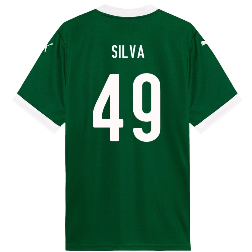 Danxen Kinderen Gabriel Silva #49 Groen Wit Thuisshirt Thuistenue 2025/26 T-Shirt