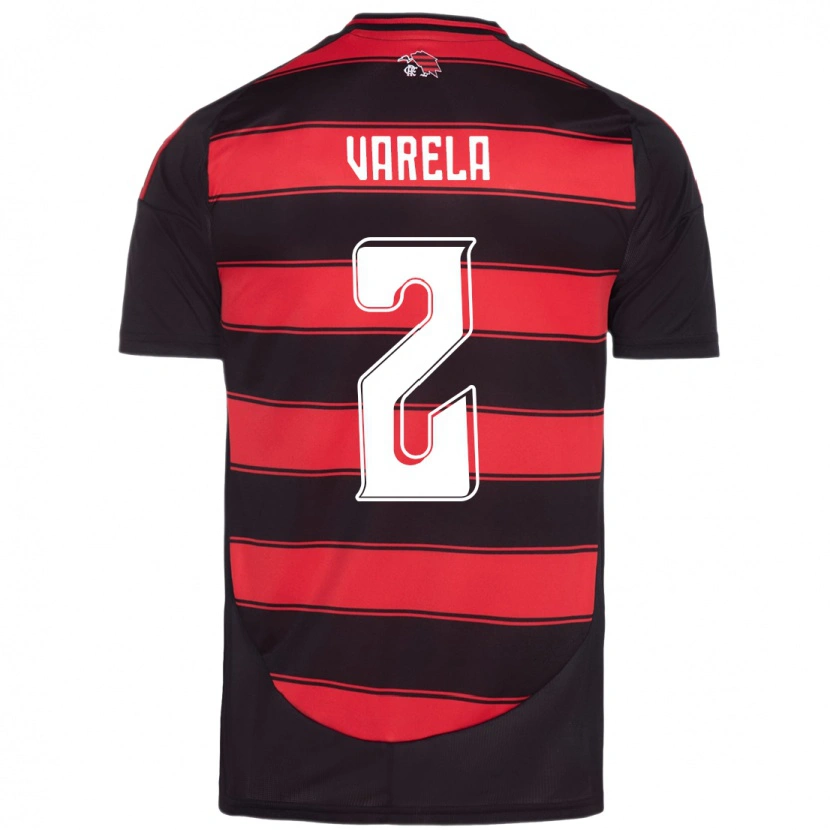 Danxen Kinderen Guillermo Varela #2 Rood Zwart Thuisshirt Thuistenue 2025/26 T-Shirt