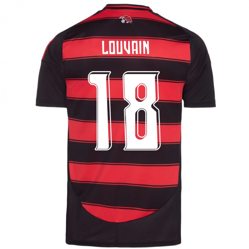 Danxen Kinderen Gaby Louvain #18 Rood Zwart Thuisshirt Thuistenue 2025/26 T-Shirt