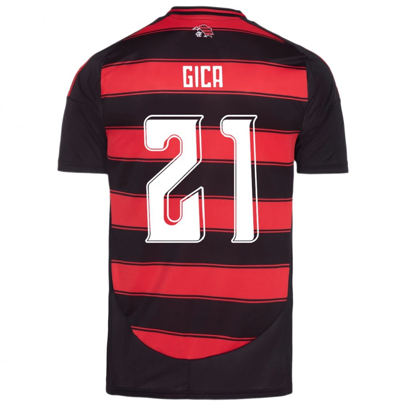 Danxen Kinderen Gica #21 Rood Zwart Thuisshirt Thuistenue 2025/26 T-Shirt