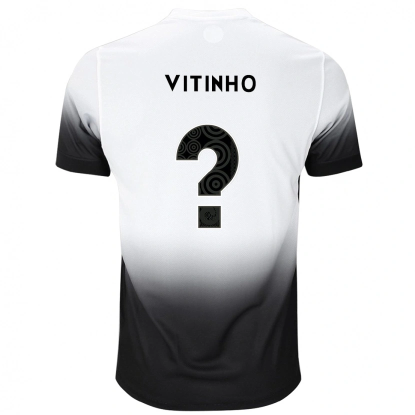 Danxen Kinderen Vitinho Oliveira #0 Wit Zwart Thuisshirt Thuistenue 2025/26 T-Shirt
