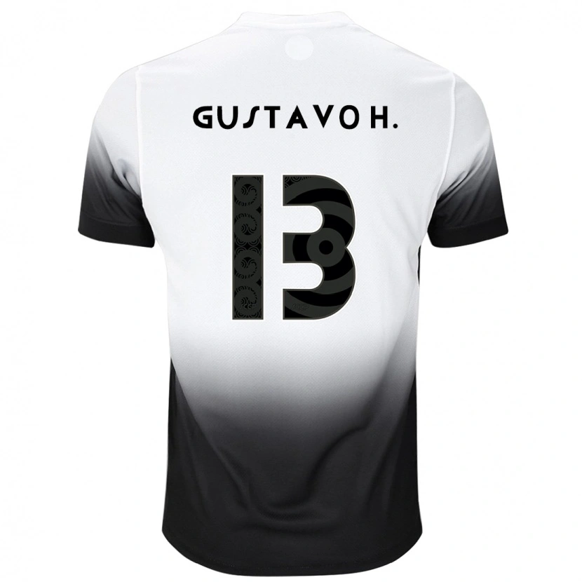 Danxen Kinderen Gustavo Henrique #13 Wit Zwart Thuisshirt Thuistenue 2025/26 T-Shirt