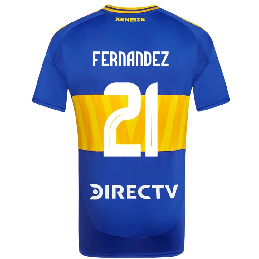Danxen Kinderen Ezequiel Fernandez #21 Koningsblauw Geel Thuisshirt Thuistenue 2025/26 T-Shirt