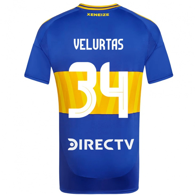 Danxen Kinderen Pedro Velurtas #34 Koningsblauw Geel Thuisshirt Thuistenue 2025/26 T-Shirt
