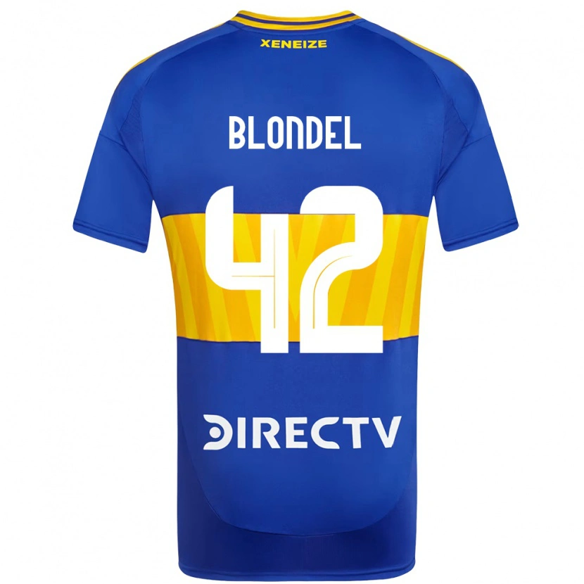 Danxen Kinderen Lucas Blondel #42 Koningsblauw Geel Thuisshirt Thuistenue 2025/26 T-Shirt