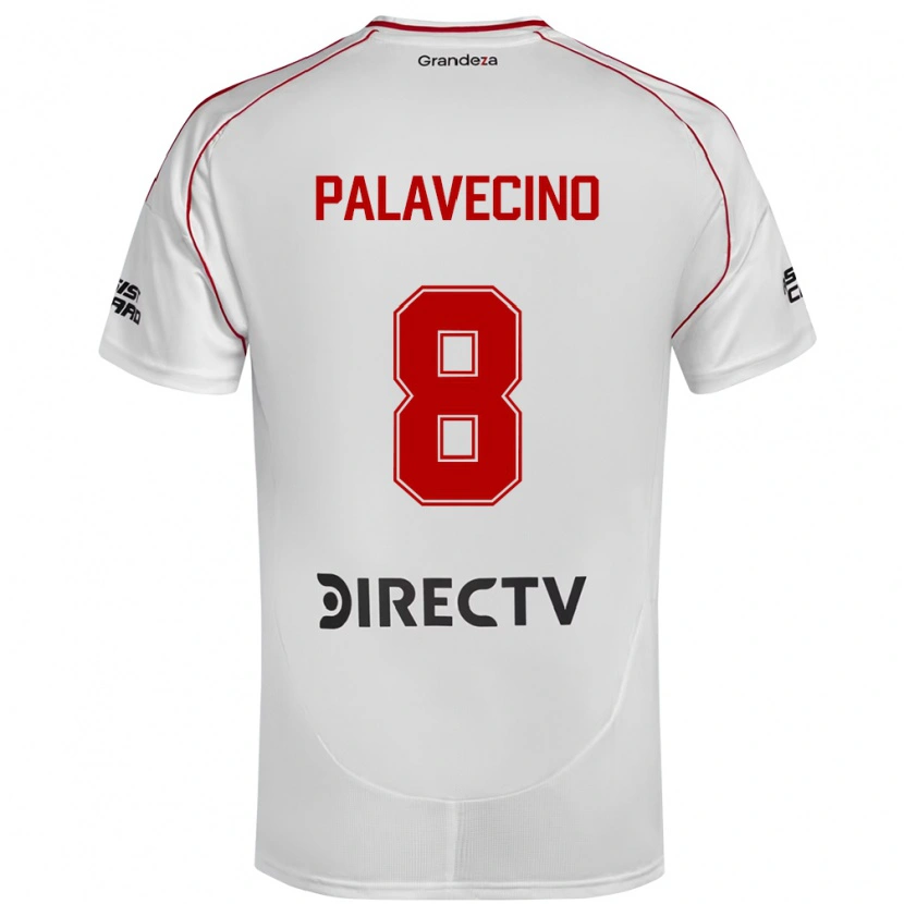 Danxen Kinderen Agustin Palavecino #8 Wit Rood Thuisshirt Thuistenue 2025/26 T-Shirt