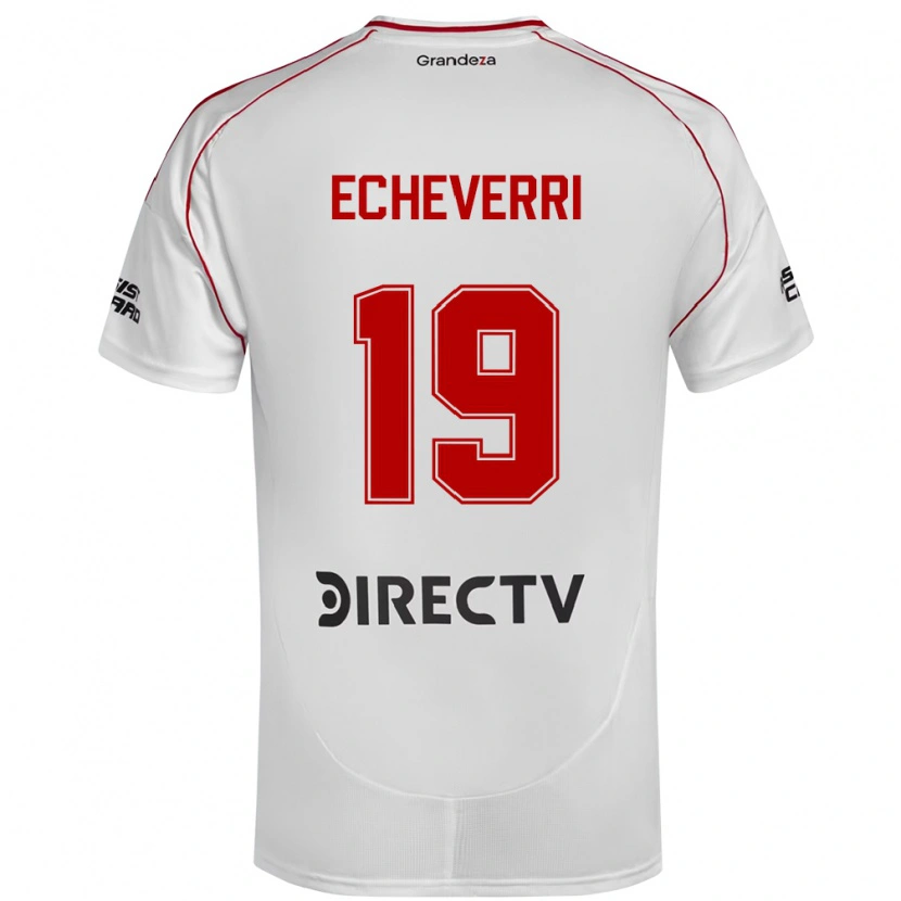 Danxen Kinderen Claudio Echeverri #19 Wit Rood Thuisshirt Thuistenue 2025/26 T-Shirt