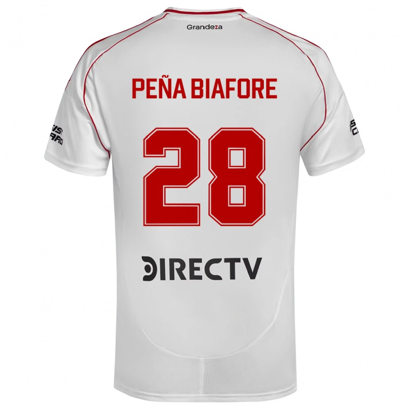 Danxen Kinderen Felipe Pena Biafore #28 Wit Rood Thuisshirt Thuistenue 2025/26 T-Shirt
