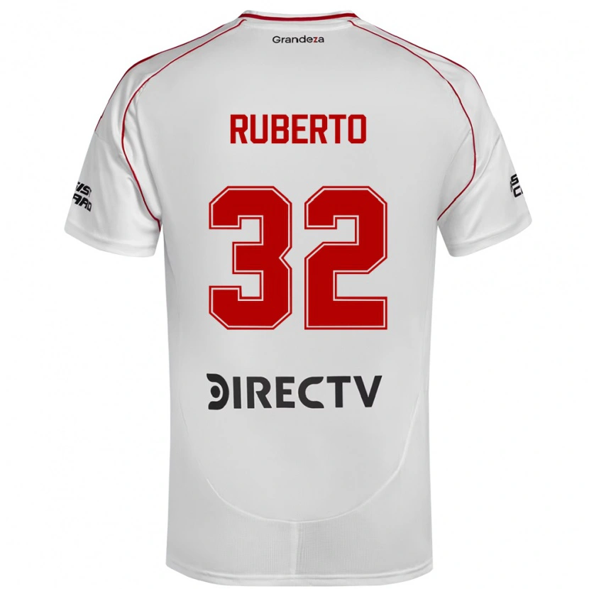 Danxen Kinderen Agustín Ruberto #32 Wit Rood Thuisshirt Thuistenue 2025/26 T-Shirt