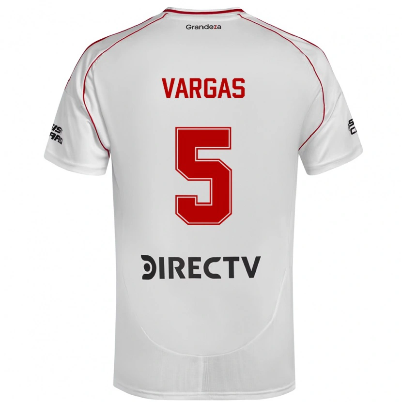 Danxen Kinderen Agustina Vargas #5 Wit Rood Thuisshirt Thuistenue 2025/26 T-Shirt