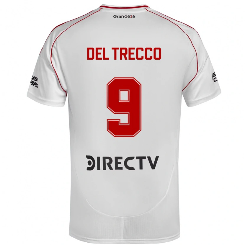Danxen Kinderen Martina Del Trecco #9 Wit Rood Thuisshirt Thuistenue 2025/26 T-Shirt