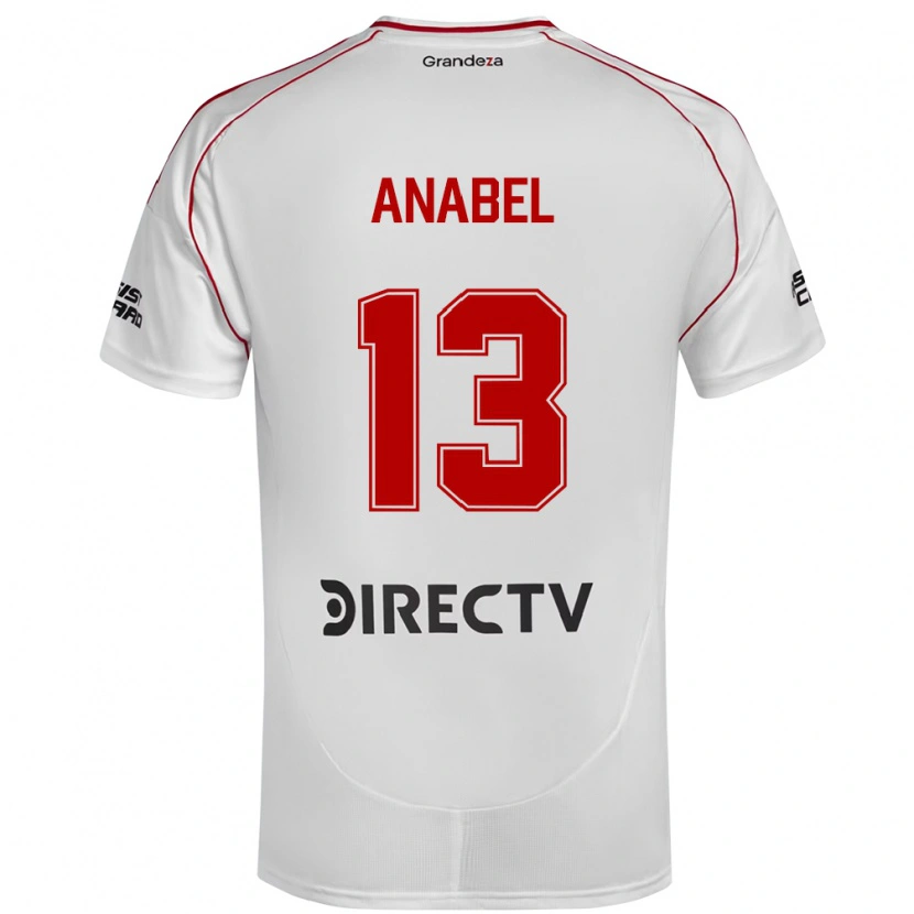 Danxen Kinderen Giuliana Anabel González Ranzuglia #13 Wit Rood Thuisshirt Thuistenue 2025/26 T-Shirt