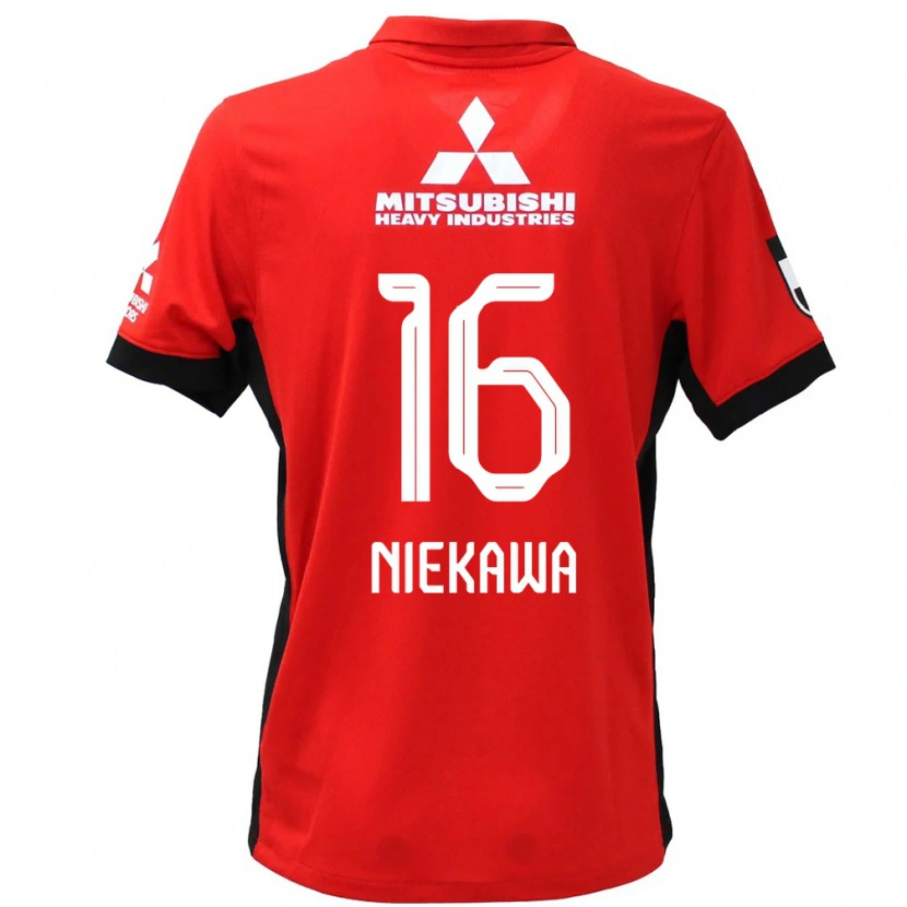 Danxen Kinderen Ayumi Niekawa #16 Rood Wit Thuisshirt Thuistenue 2025/26 T-Shirt