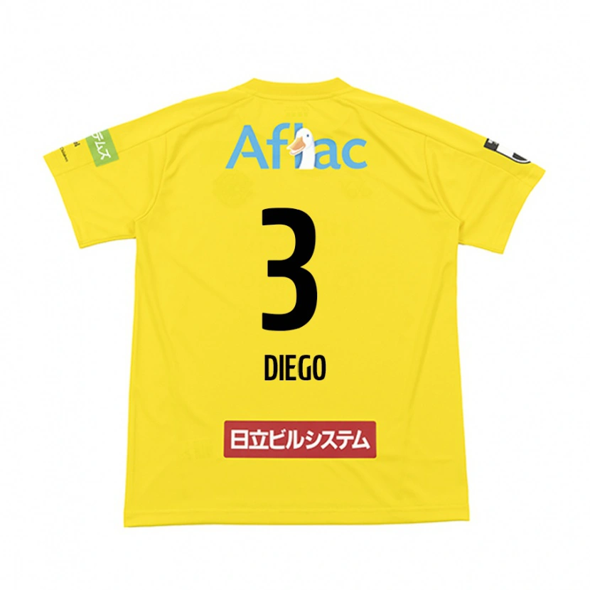 Danxen Kinderen Diego #3 Zwart Geel Thuisshirt Thuistenue 2025/26 T-Shirt