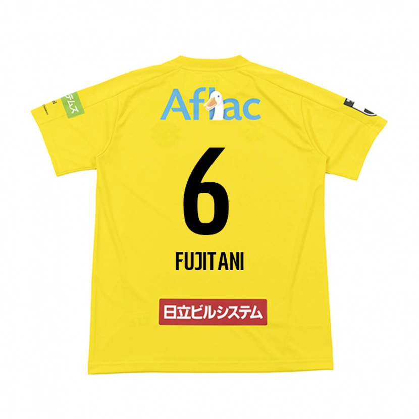 Danxen Kinderen Atsuto Fujitani #6 Zwart Geel Thuisshirt Thuistenue 2025/26 T-Shirt