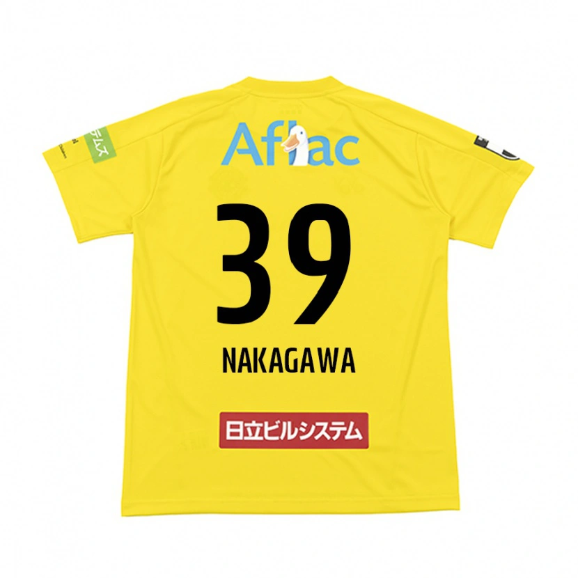 Danxen Kinderen Nobuteru Nakagawa #39 Zwart Geel Thuisshirt Thuistenue 2025/26 T-Shirt
