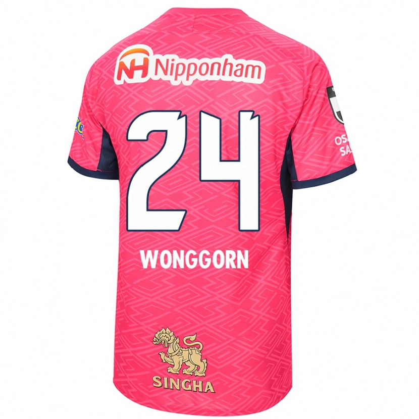 Danxen Kinderen Jaroensak Wonggorn #24 Sakura Roze Wit Thuisshirt Thuistenue 2025/26 T-Shirt