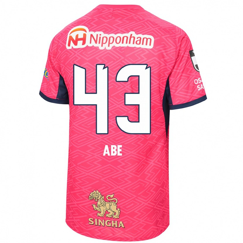 Danxen Kinderen Yosei Abe #43 Sakura Roze Wit Thuisshirt Thuistenue 2025/26 T-Shirt
