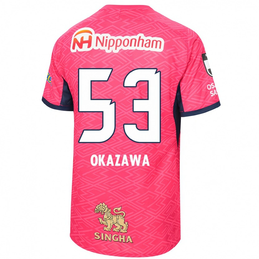 Danxen Kinderen Kosei Okazawa #53 Sakura Roze Wit Thuisshirt Thuistenue 2025/26 T-Shirt