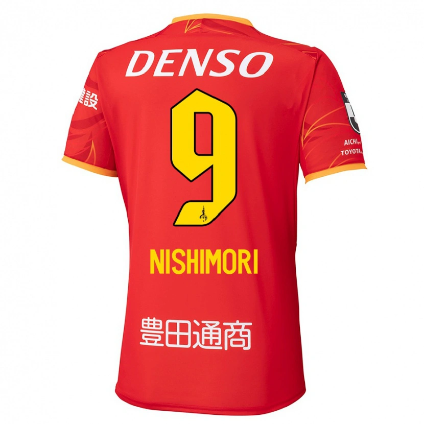 Danxen Kinderen Naoto Nishimori #9 Rood Geel Thuisshirt Thuistenue 2025/26 T-Shirt