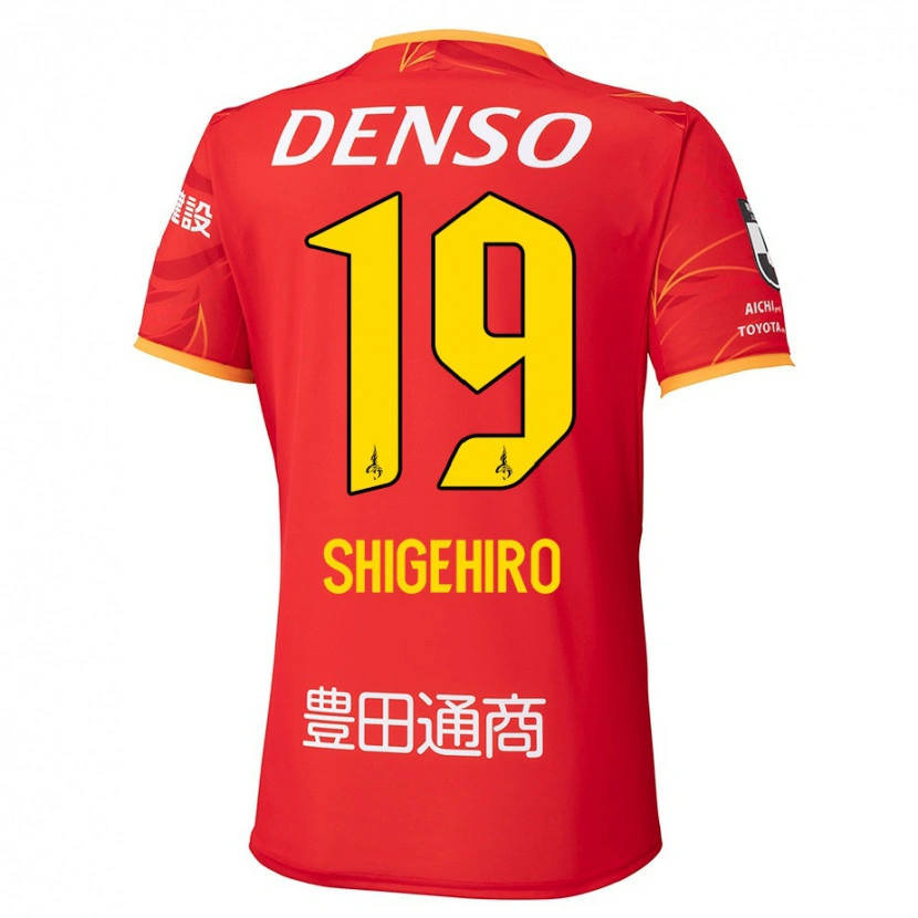 Danxen Kinderen Takuya Shigehiro #19 Rood Geel Thuisshirt Thuistenue 2025/26 T-Shirt
