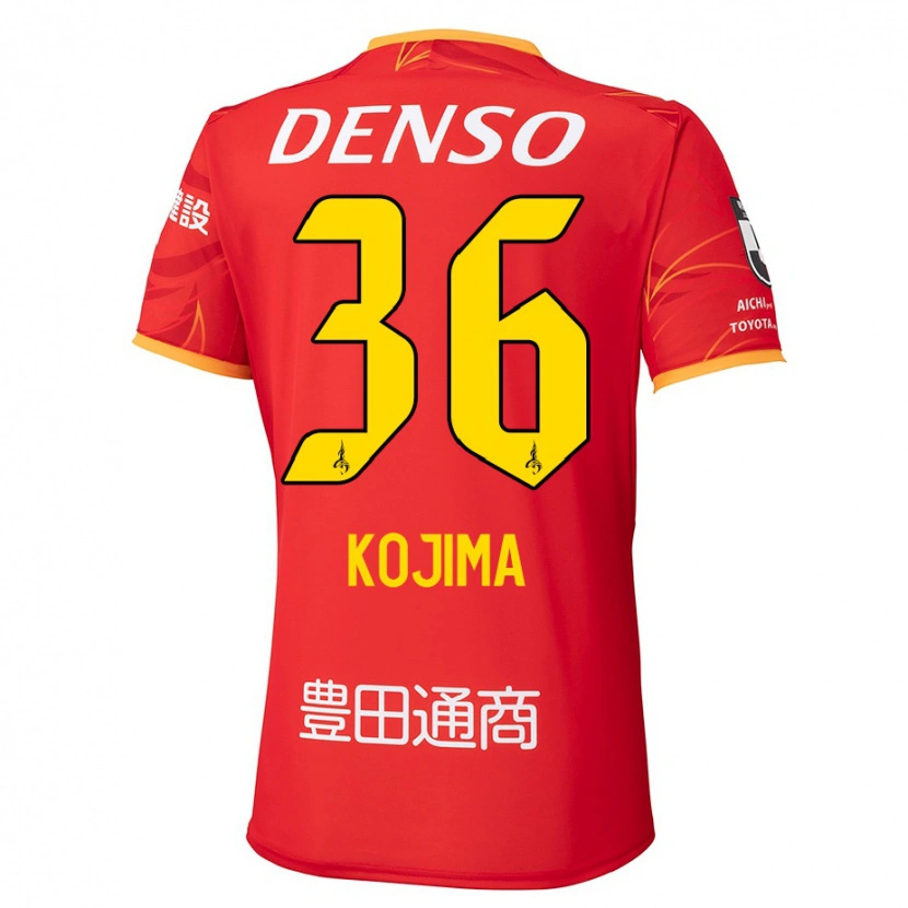 Danxen Kinderen Aoto Kojima #36 Rood Geel Thuisshirt Thuistenue 2025/26 T-Shirt
