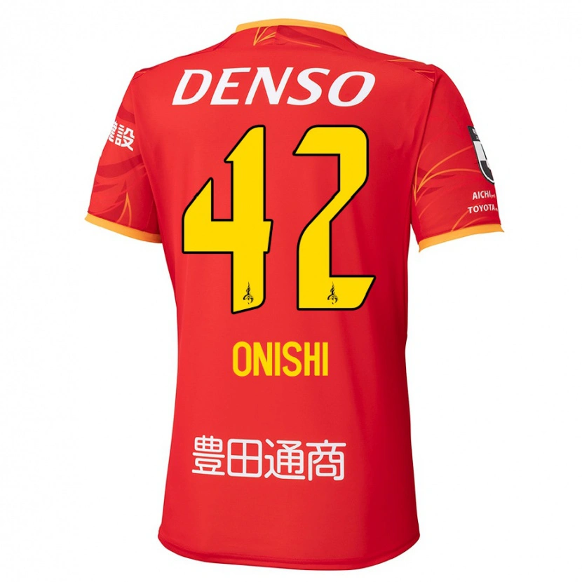 Danxen Kinderen Ritsu Onishi #42 Rood Geel Thuisshirt Thuistenue 2025/26 T-Shirt