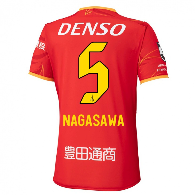 Danxen Kinderen Kazuki Nagasawa #5 Rood Geel Thuisshirt Thuistenue 2025/26 T-Shirt