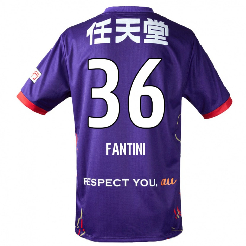 Danxen Kinderen Akira Fantini #36 Paars Wit Zwart Thuisshirt Thuistenue 2025/26 T-Shirt