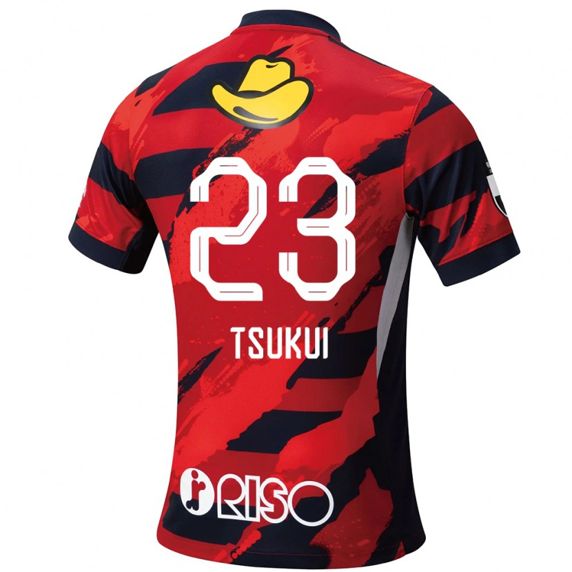 Danxen Kinderen Keisuke Tsukui #23 Rood Zwart Thuisshirt Thuistenue 2025/26 T-Shirt