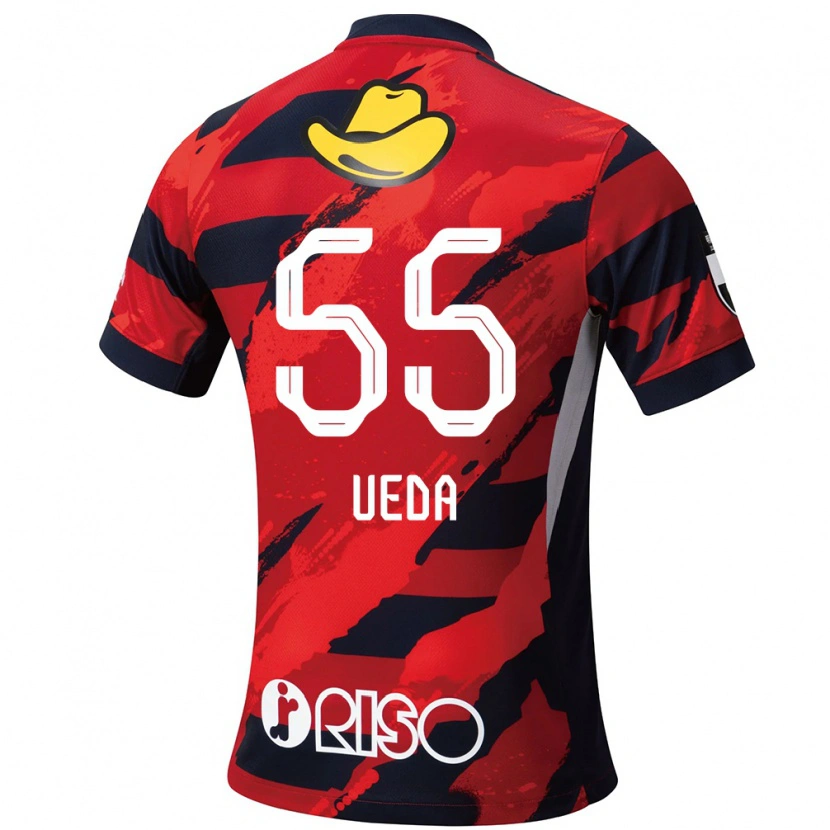 Danxen Kinderen Naomichi Ueda #55 Rood Zwart Thuisshirt Thuistenue 2025/26 T-Shirt