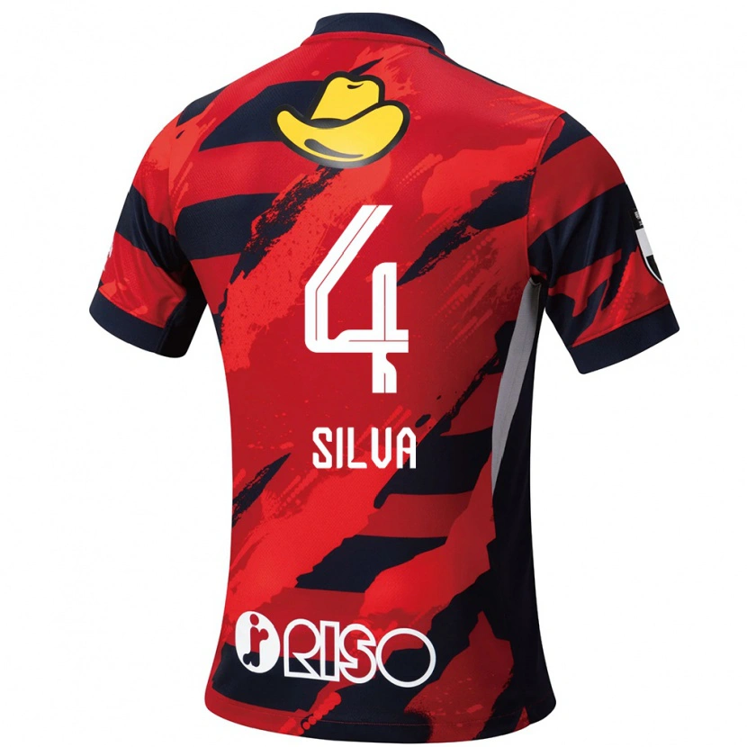 Danxen Kinderen Leo Silva #4 Rood Zwart Thuisshirt Thuistenue 2025/26 T-Shirt