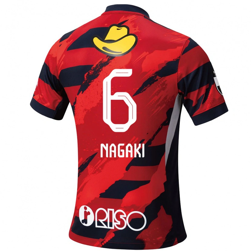 Danxen Kinderen Ryota Nagaki #6 Rood Zwart Thuisshirt Thuistenue 2025/26 T-Shirt